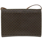 CELINE Macadam Canvas Circle Shoulder Bag PVC Leather Brown  fm3202