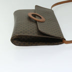 CELINE Macadam Canvas Circle Shoulder Bag PVC Leather Brown  fm3202