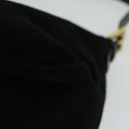 FENDI Mamma Baguette Shoulder Bag Suede Blackfm3241