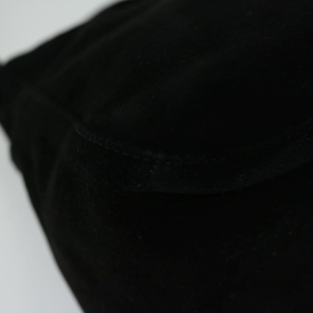 FENDI Mamma Baguette Shoulder Bag Suede Blackfm3241