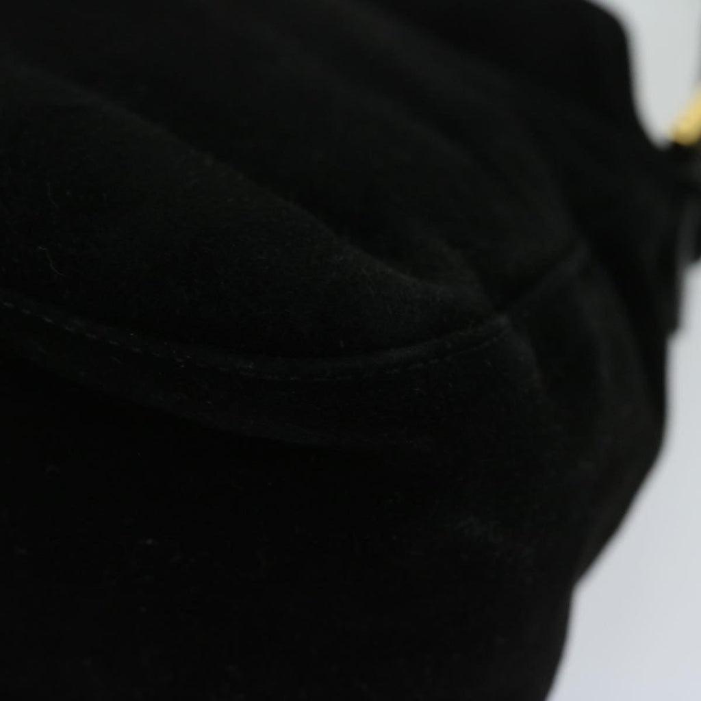 FENDI Mamma Baguette Shoulder Bag Suede Blackfm3241