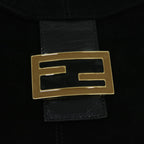 FENDI Mamma Baguette Shoulder Bag Suede Blackfm3241