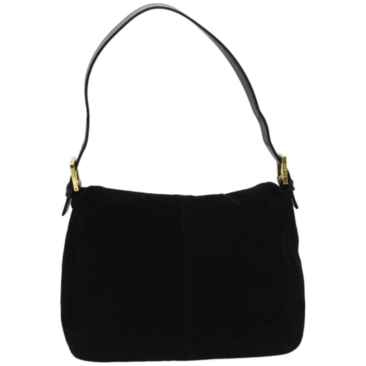 FENDI Mamma Baguette Shoulder Bag Suede Blackfm3241