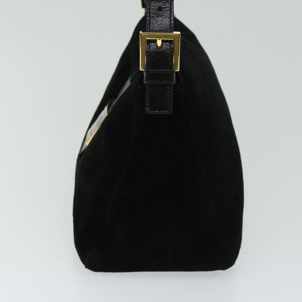 FENDI Mamma Baguette Shoulder Bag Suede Blackfm3241
