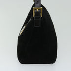 FENDI Mamma Baguette Shoulder Bag Suede Blackfm3241