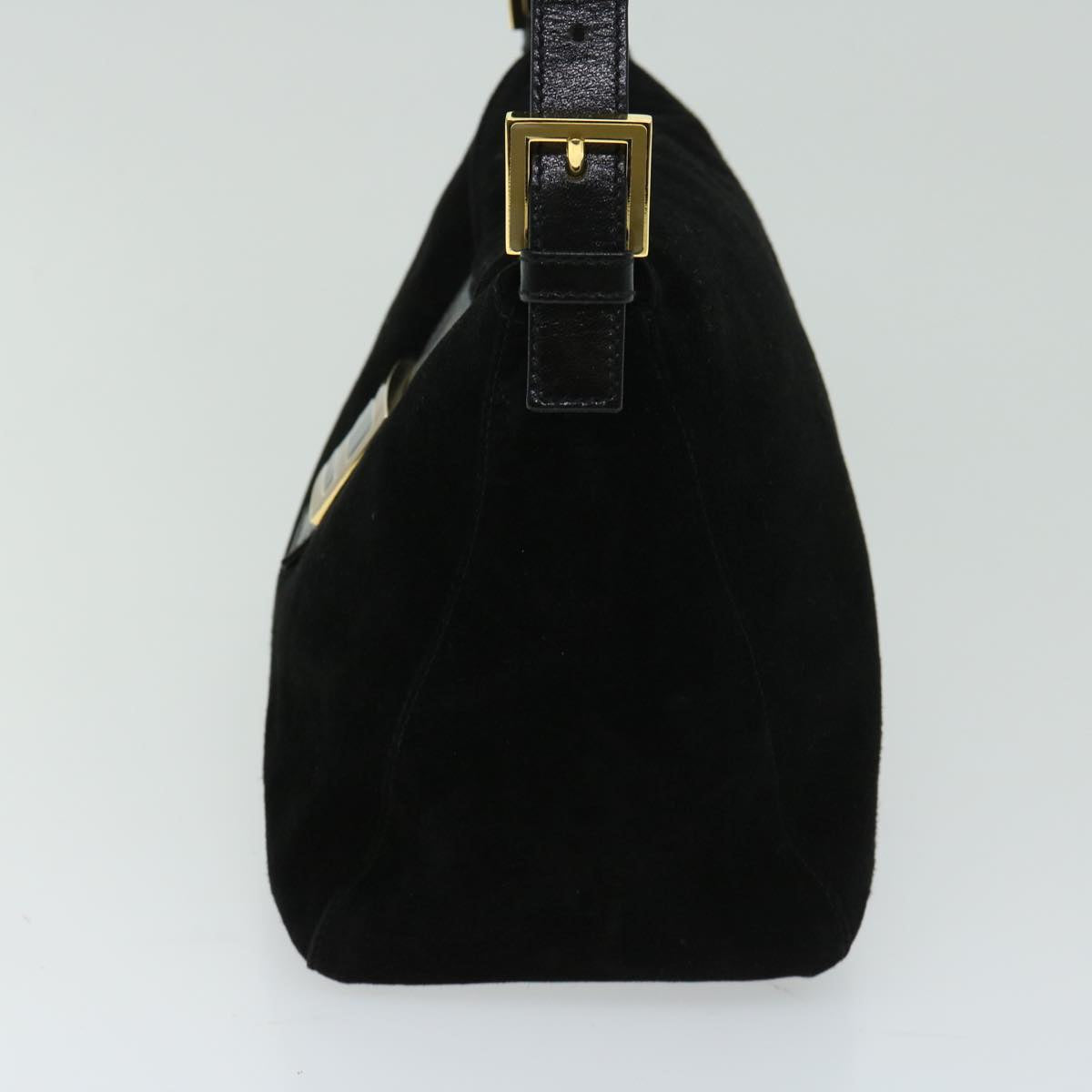 FENDI Mamma Baguette Shoulder Bag Suede Blackfm3241