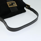 FENDI Mamma Baguette Shoulder Bag Suede Blackfm3241