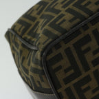 FENDI Zucca Canvas Hand Bag Black Brownfm3243
