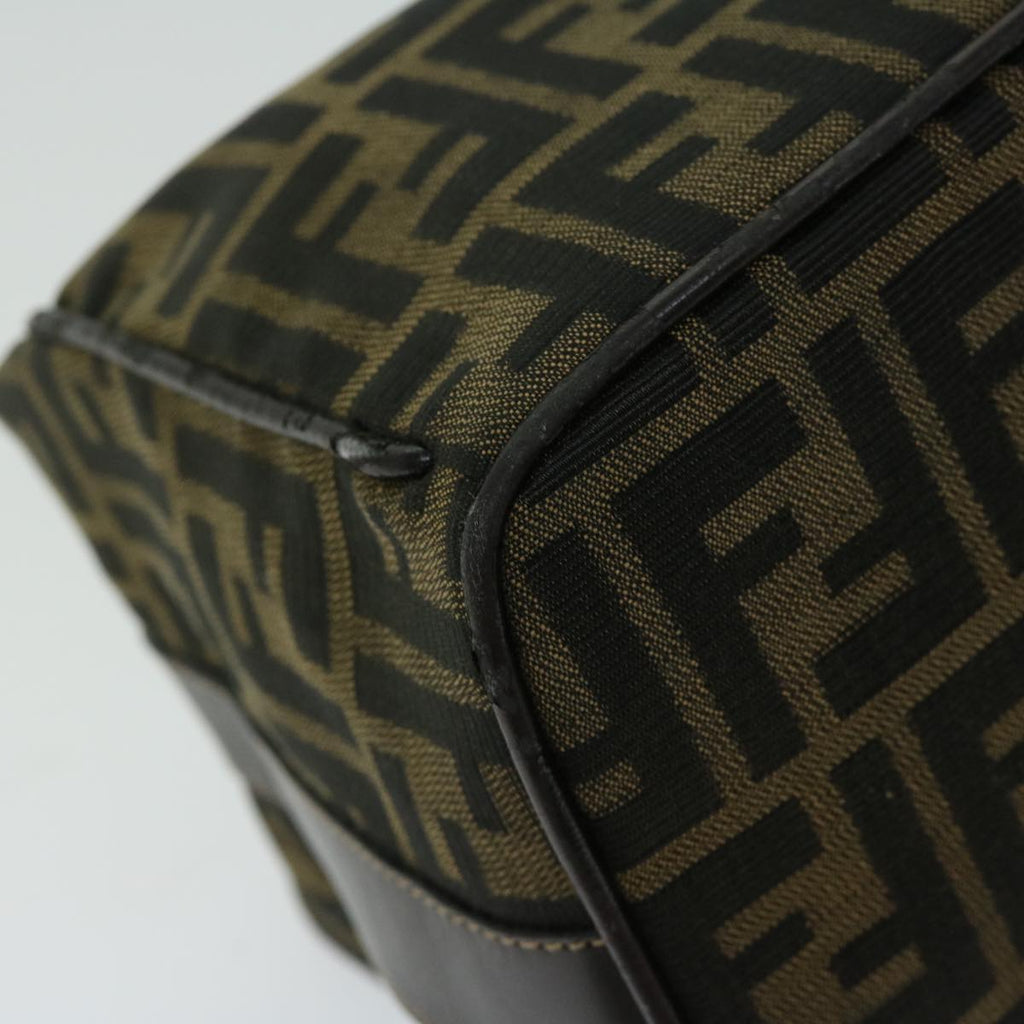 FENDI Zucca Canvas Hand Bag Black Brownfm3243