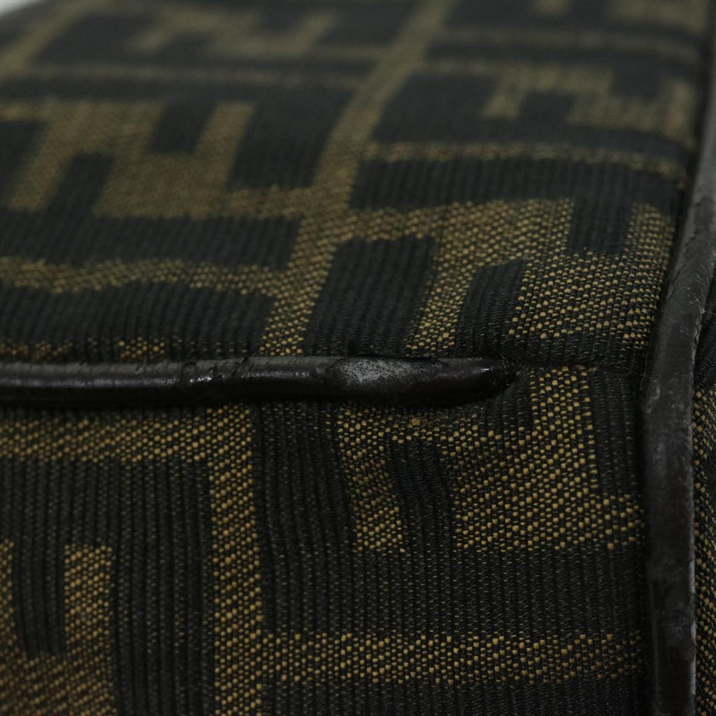 FENDI Zucca Canvas Hand Bag Black Brownfm3243