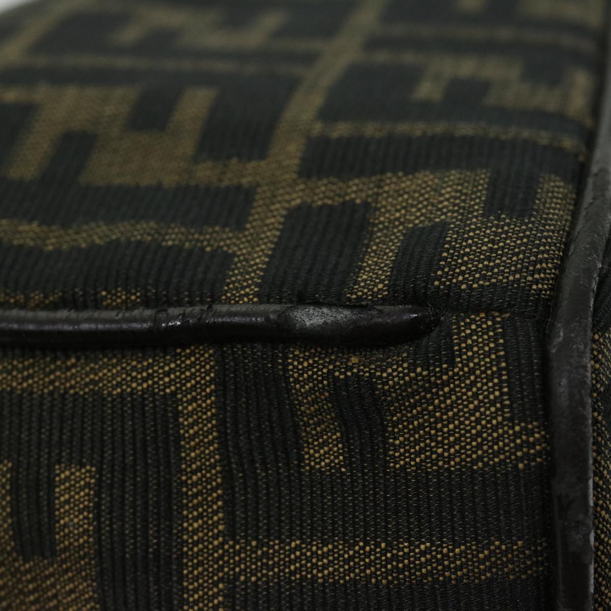FENDI Zucca Canvas Hand Bag Black Brownfm3243