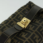FENDI Zucca Canvas Hand Bag Black Brownfm3243