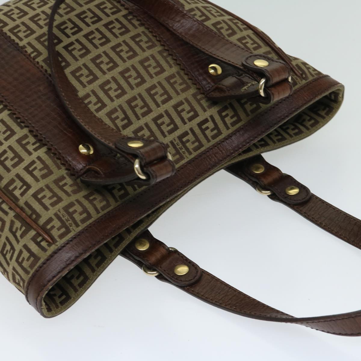 FENDI Zucchino Canvas Tote Bag Beigefm3244