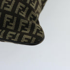 FENDI Zucchino Canvas Mamma Baguette Shoulder Bag Brownfm3245