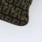 FENDI Zucchino Canvas Mamma Baguette Shoulder Bag Brownfm3245