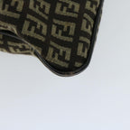 FENDI Zucchino Canvas Mamma Baguette Shoulder Bag Brownfm3245