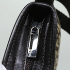 FENDI Zucchino Canvas Mamma Baguette Shoulder Bag Brownfm3245