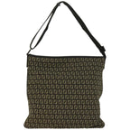 FENDI Zucchino Canvas Mamma Baguette Shoulder Bag Brownfm3245