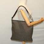 FENDI Zucchino Canvas Mamma Baguette Shoulder Bag Brownfm3245