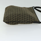 FENDI Zucchino Canvas Mamma Baguette Shoulder Bag Brownfm3245