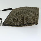 FENDI Zucchino Canvas Mamma Baguette Shoulder Bag Brownfm3245