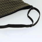 FENDI Zucchino Canvas Mamma Baguette Shoulder Bag Brownfm3245