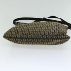 FENDI Zucchino Canvas Mamma Baguette Shoulder Bag Brownfm3245