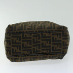 FENDI Zucca Canvas Shoulder Bag Black Brownfm3246