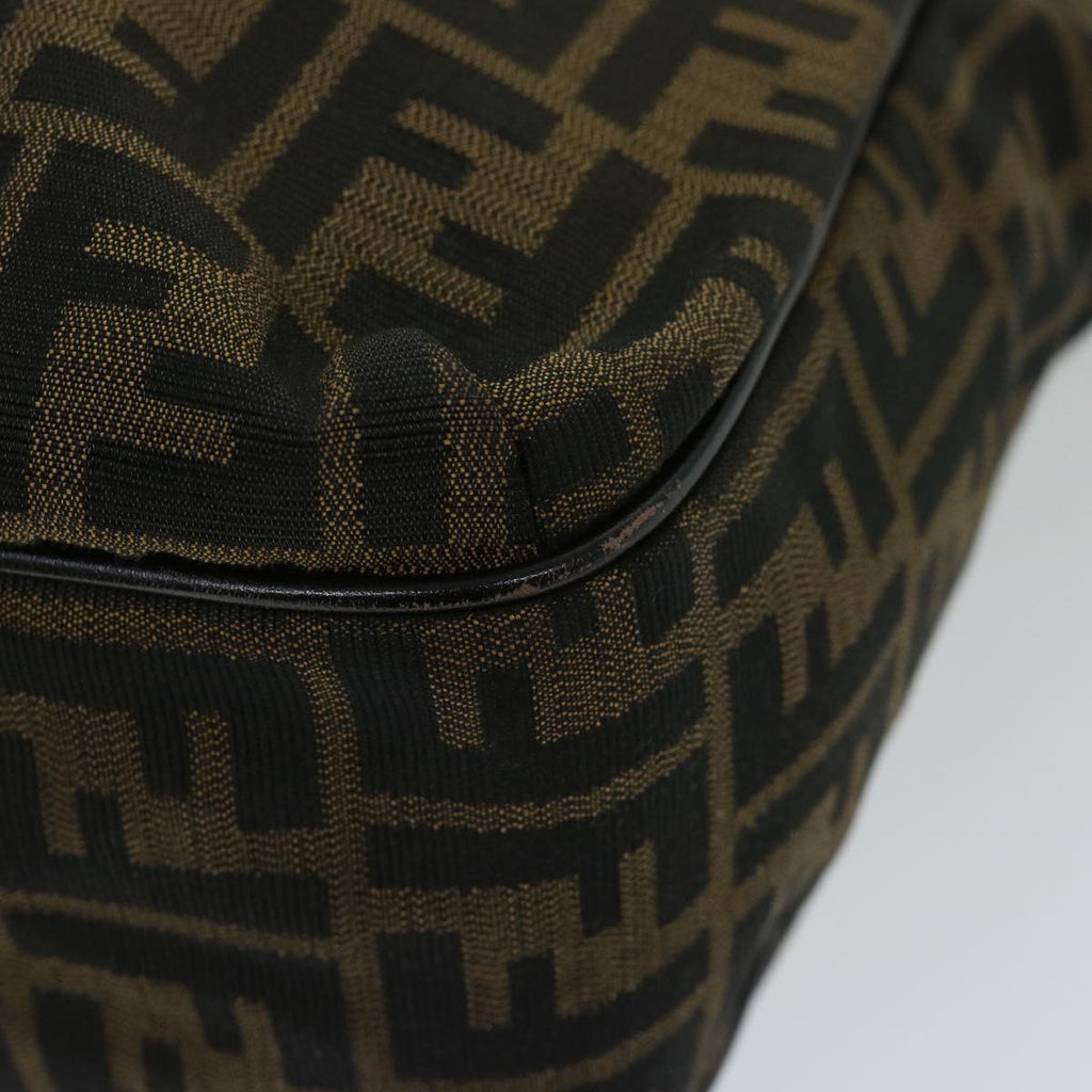 FENDI Zucca Canvas Shoulder Bag Black Brownfm3246