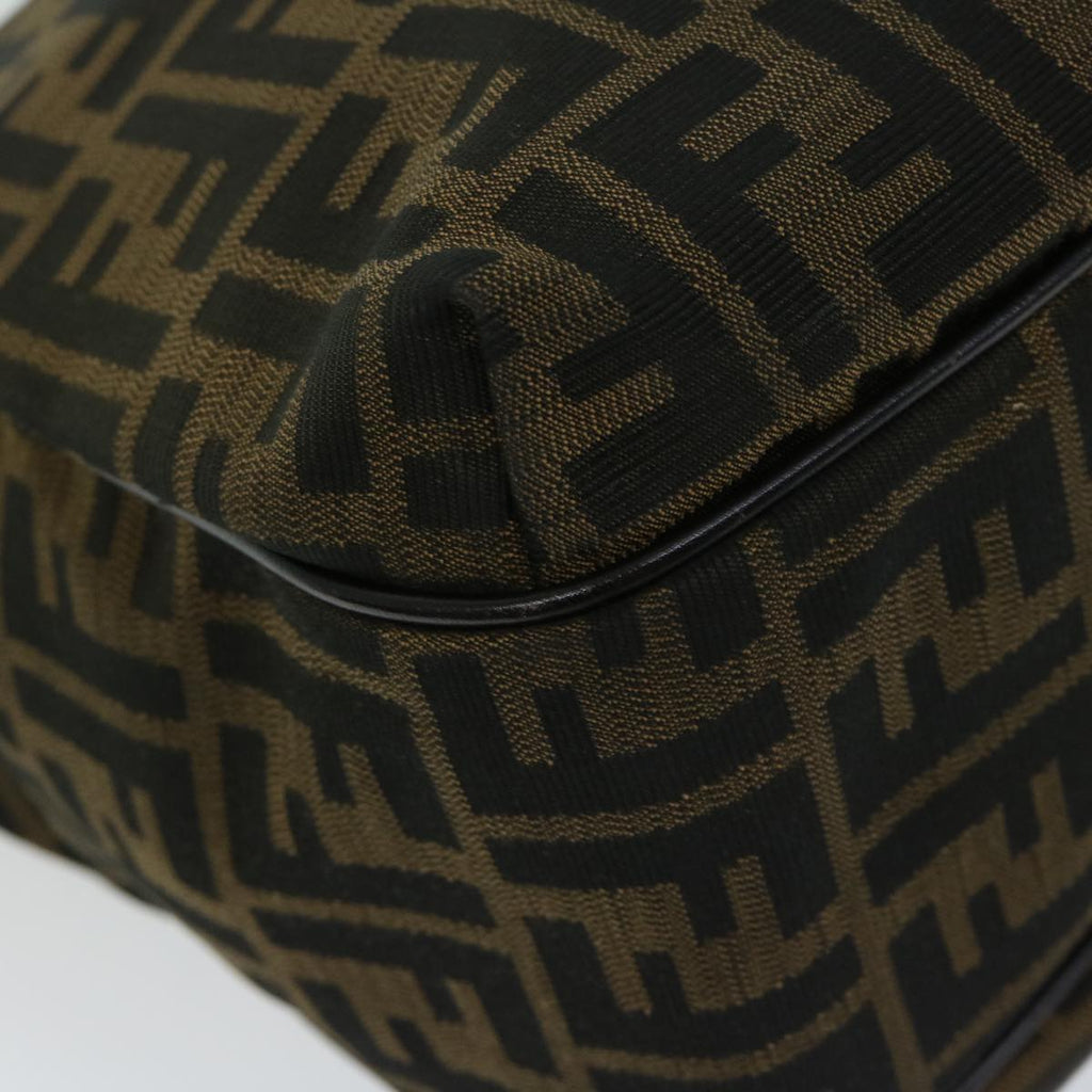 FENDI Zucca Canvas Shoulder Bag Black Brownfm3246