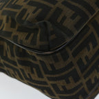 FENDI Zucca Canvas Shoulder Bag Black Brownfm3246