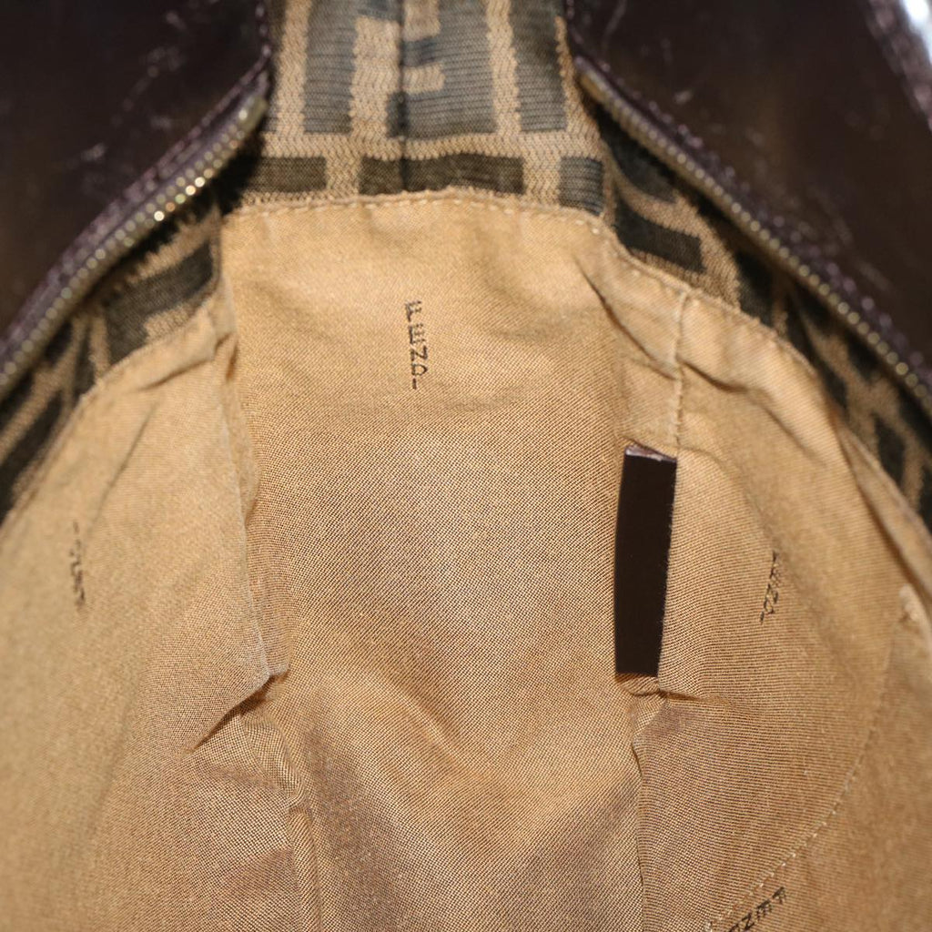 FENDI Zucca Canvas Shoulder Bag Black Brownfm3246