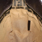FENDI Zucca Canvas Shoulder Bag Black Brownfm3246