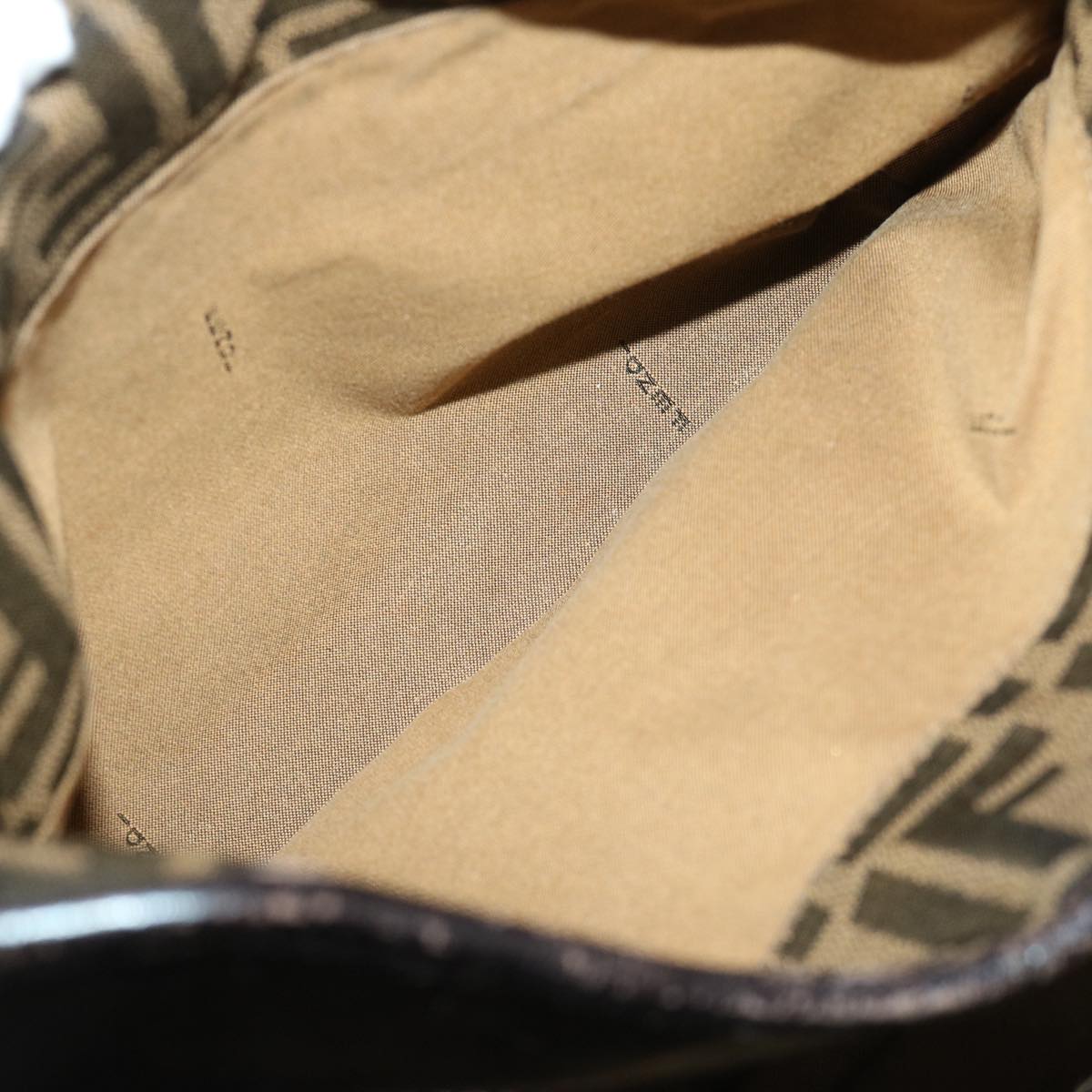 FENDI Zucca Canvas Shoulder Bag Black Brownfm3246