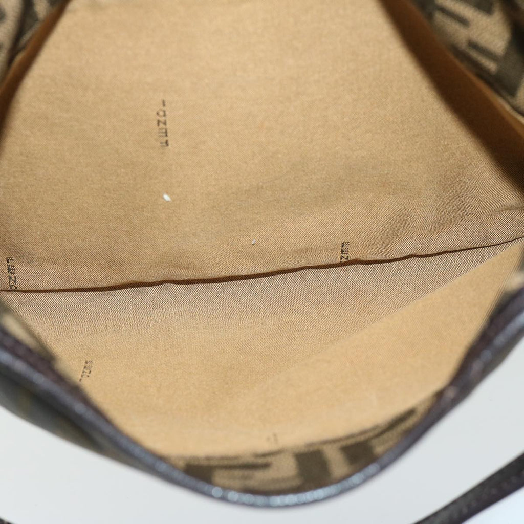 FENDI Zucca Canvas Shoulder Bag Black Brownfm3246