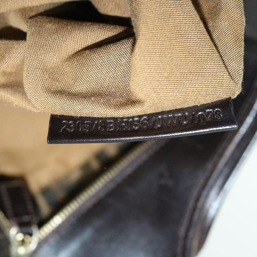 FENDI Zucca Canvas Shoulder Bag Black Brownfm3246