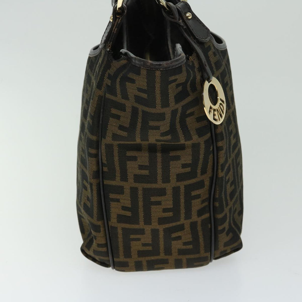 FENDI Zucca Canvas Shoulder Bag Black Brownfm3246