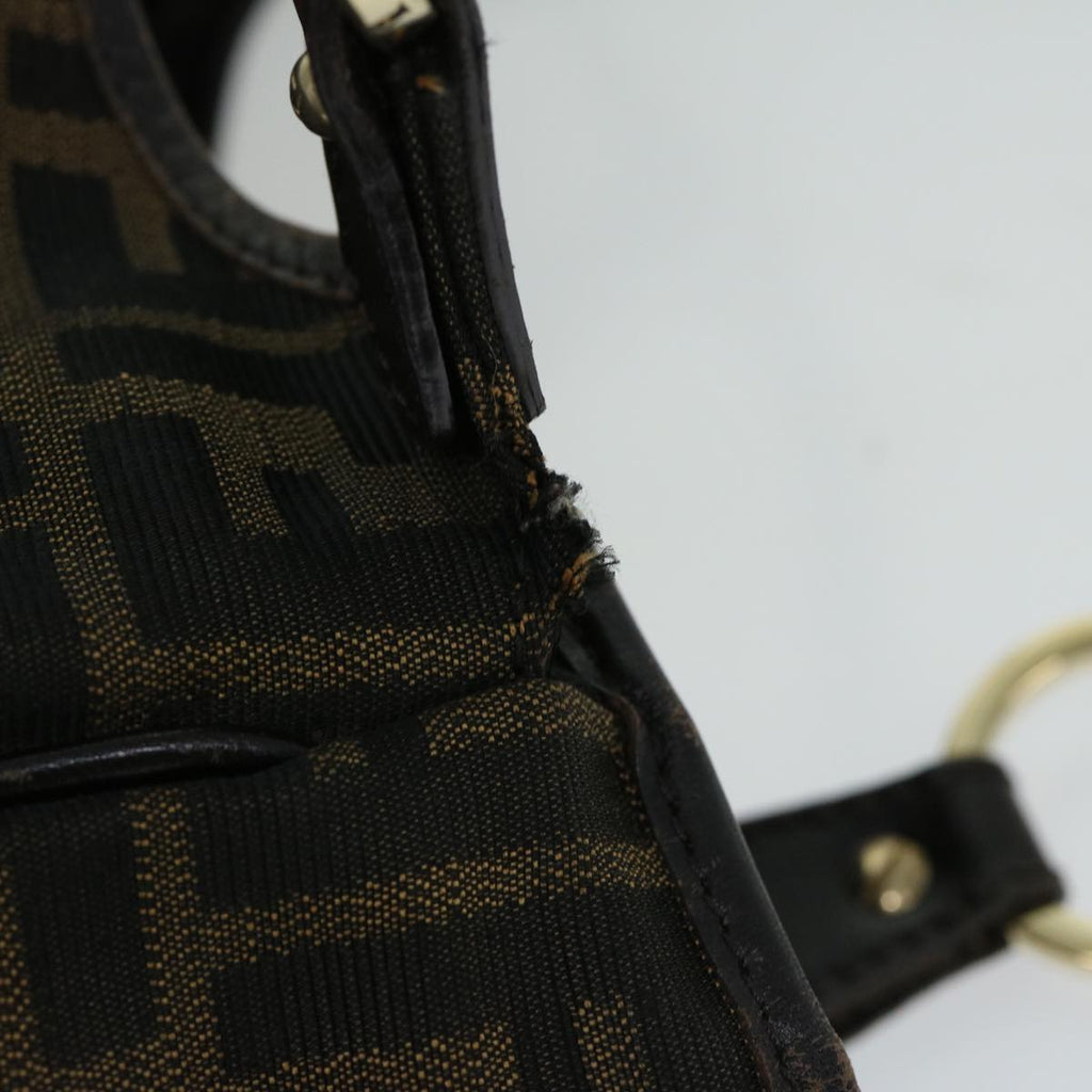 FENDI Zucca Canvas Shoulder Bag Black Brownfm3246