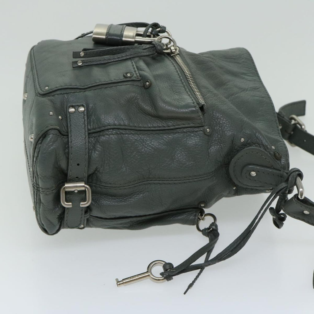 Chloe Paddington Shoulder Bag Leather Gray 03 06 53 fm3248