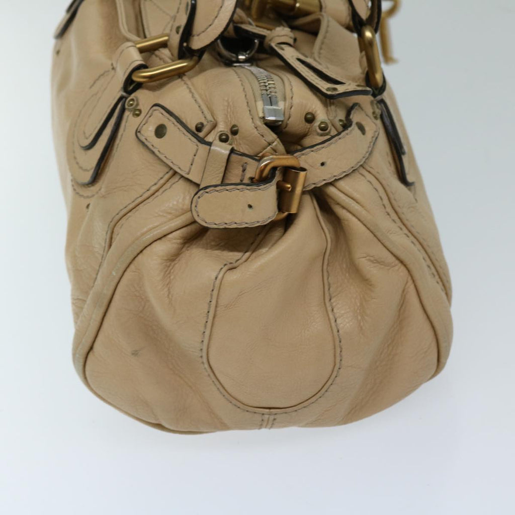 Chloe Paddington Shoulder Bag Leather Beige fm3276