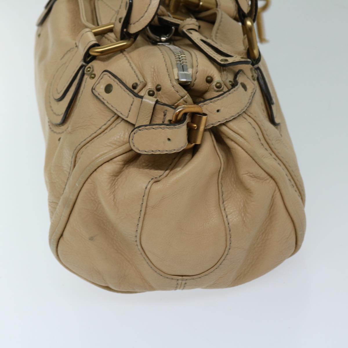 Chloe Paddington Shoulder Bag Leather Beige fm3276