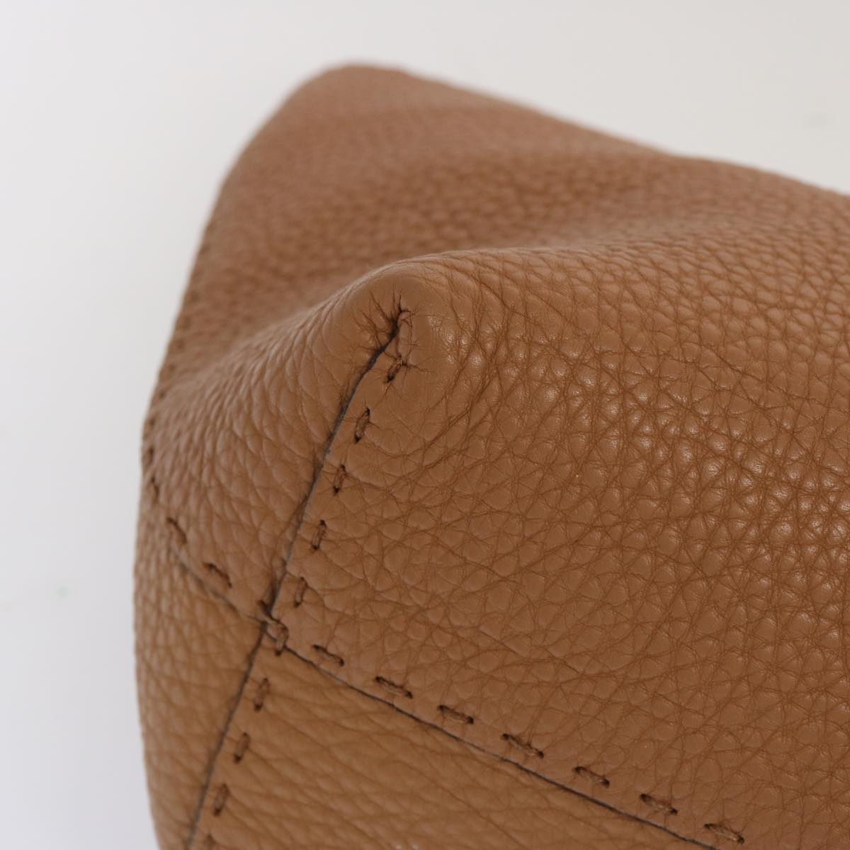 FENDI Celeria Carla Tote Bag Leather Brownfm3285