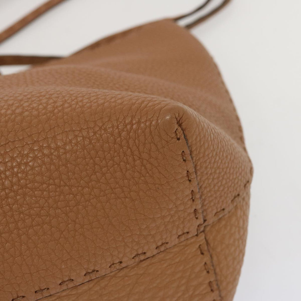 FENDI Celeria Carla Tote Bag Leather Brownfm3285