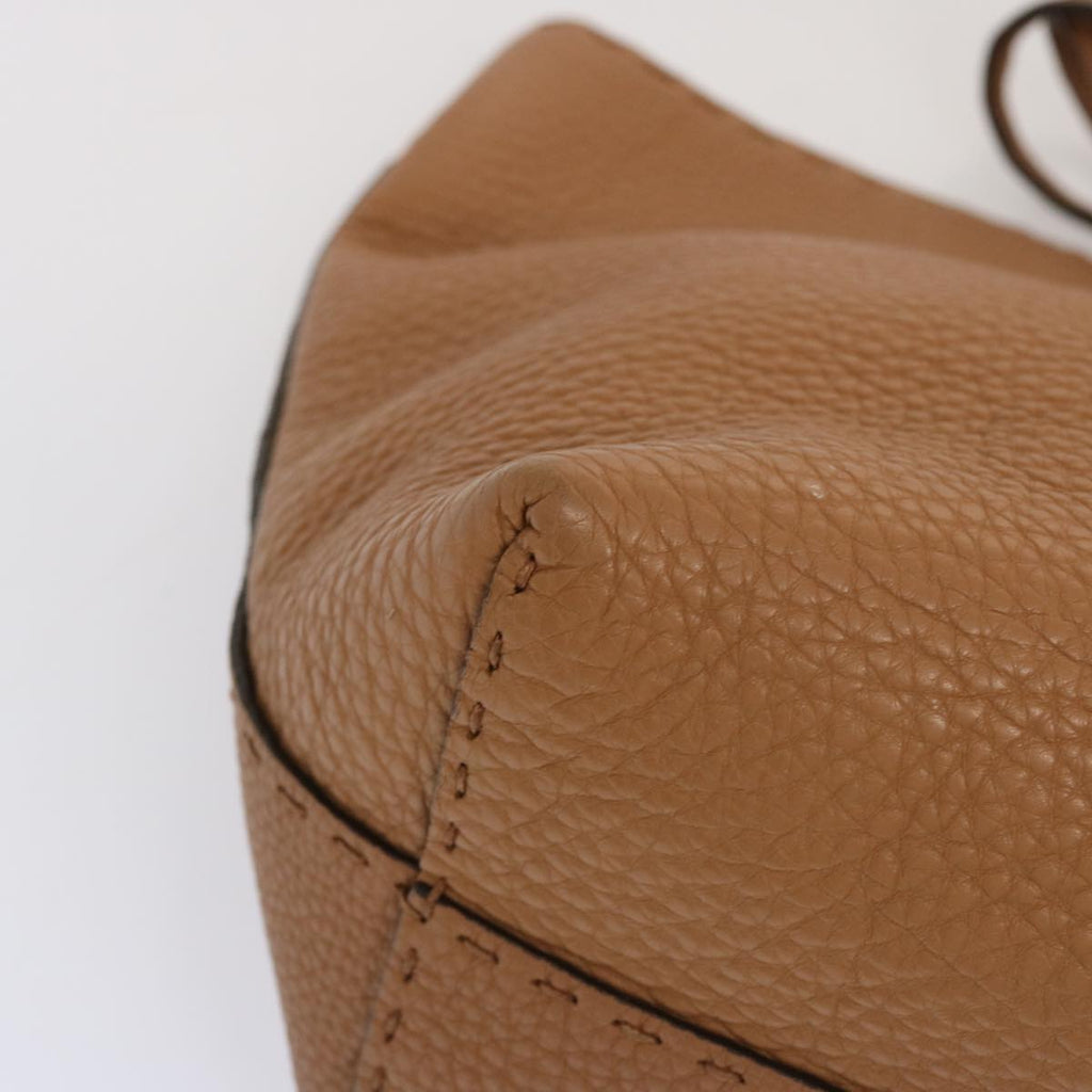 FENDI Celeria Carla Tote Bag Leather Brownfm3285