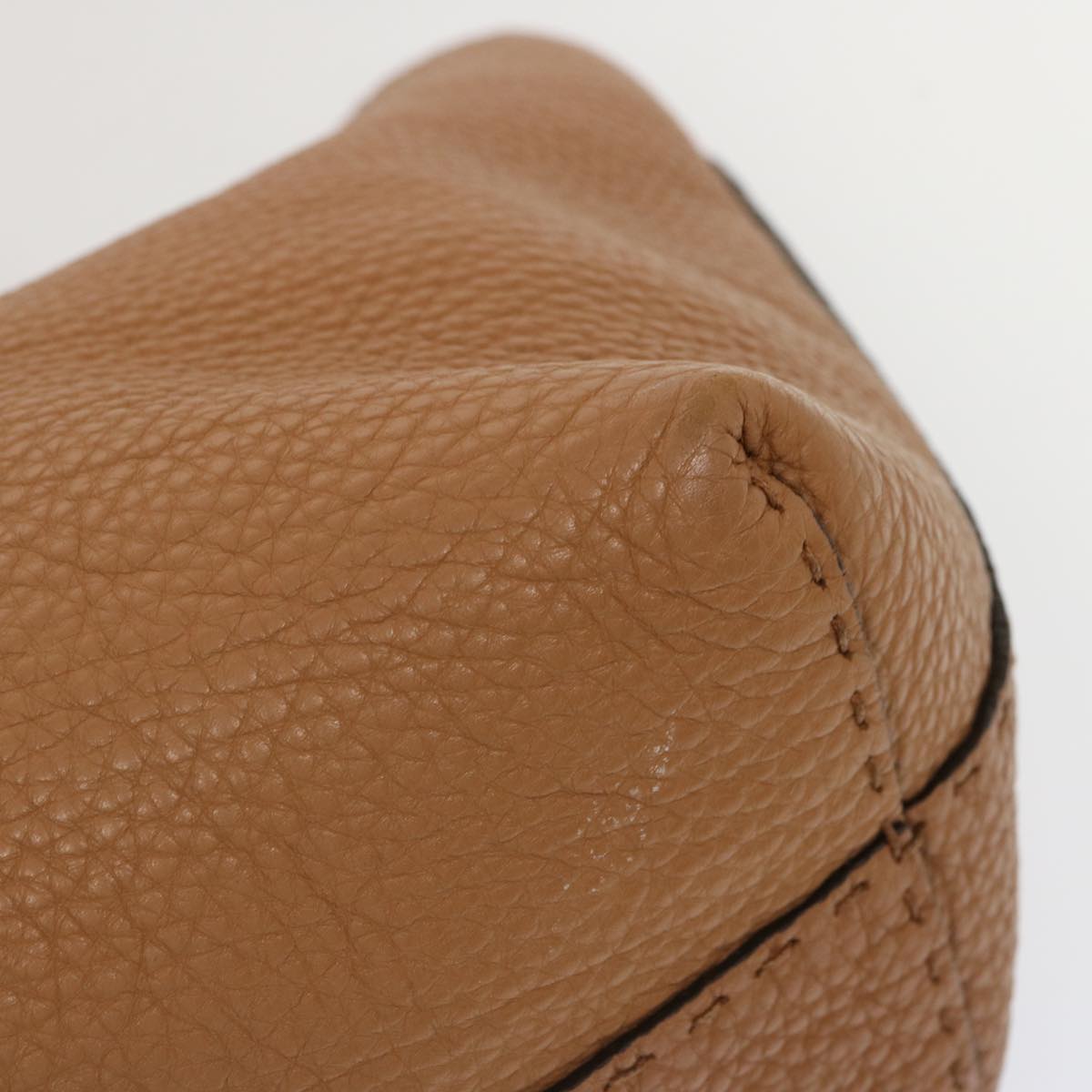 FENDI Celeria Carla Tote Bag Leather Brownfm3285