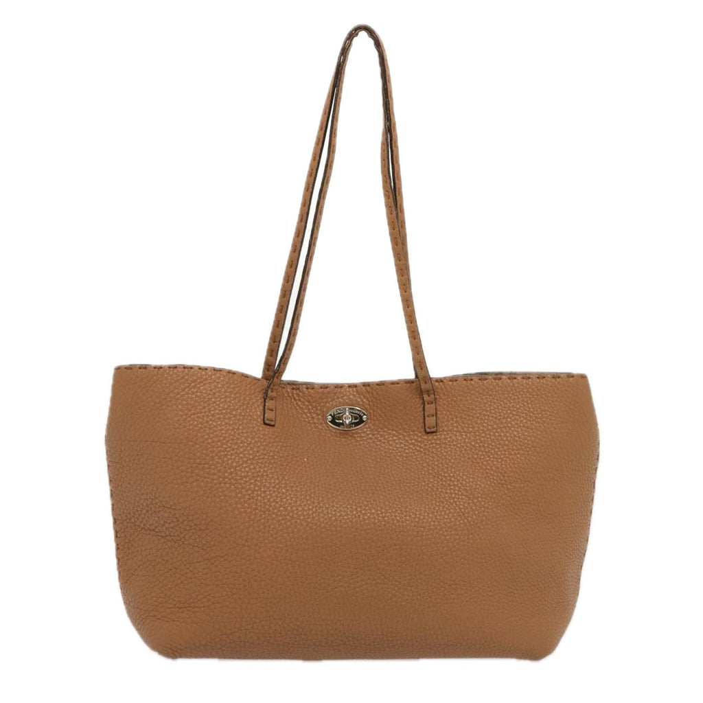 FENDI Celeria Carla Tote Bag Leather Brownfm3285