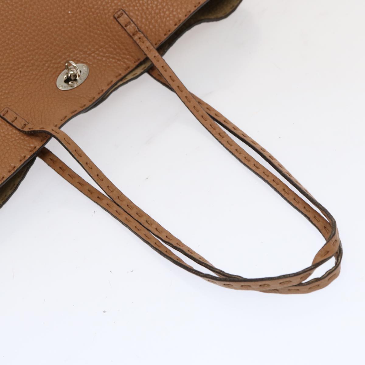 FENDI Celeria Carla Tote Bag Leather Brownfm3285