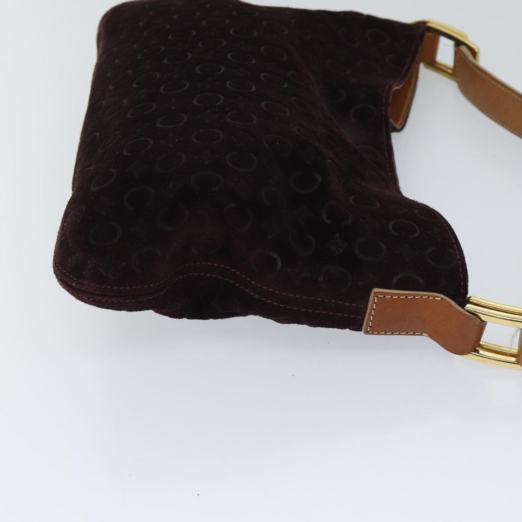 CELINE C Macadam Canvas Shoulder Bag Bordeaux  fm3341