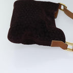 CELINE C Macadam Canvas Shoulder Bag Bordeaux  fm3341