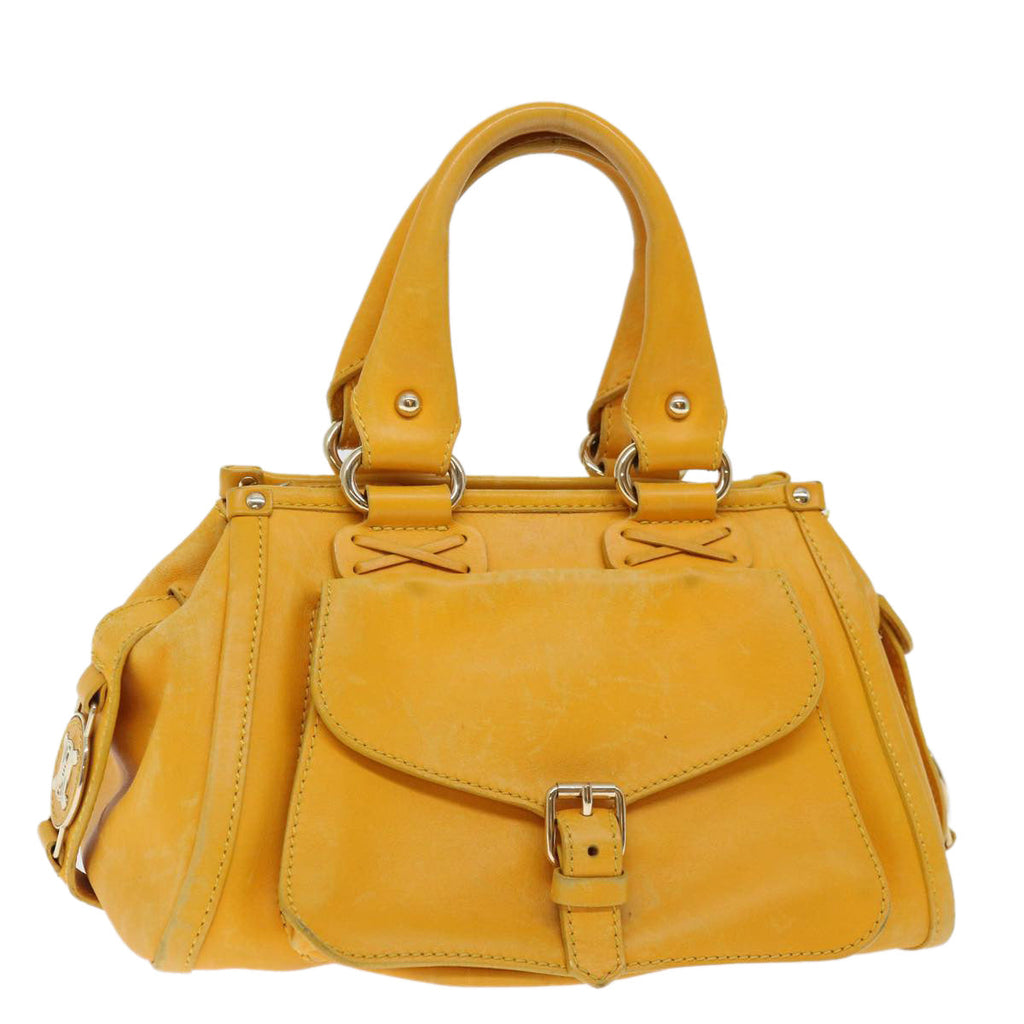 CELINE Hand Bag Leather Yellow  fm3342